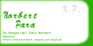 norbert para business card